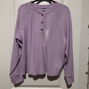 Old Navy Lavender Waffle Knit Henley